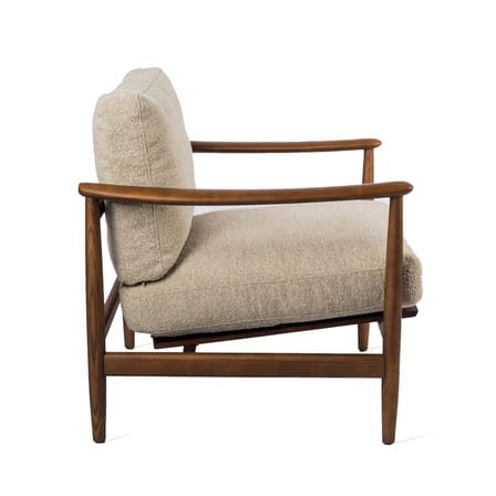 Fauteuil rembourré Todd tissu bois beige / Tissu bouclé - POLSPOTTEN