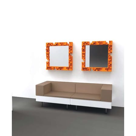 Miroir mural Pixel plastique rouge / 80 x 80 cm - Slide