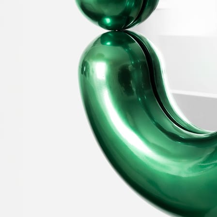 Miroir mural Zodiac Bumper Medium céramique vert /  L 55 x H 90 cm - Jean-Baptiste Fastrez, 2020 - Moustache