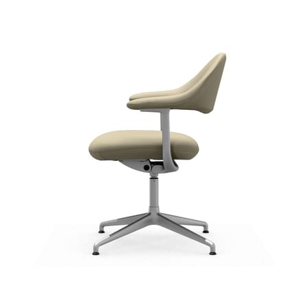 Drehsessel Mynt Soft leder beige / Gepolsterte Sitzfläche und Rückenlehne - Vitra