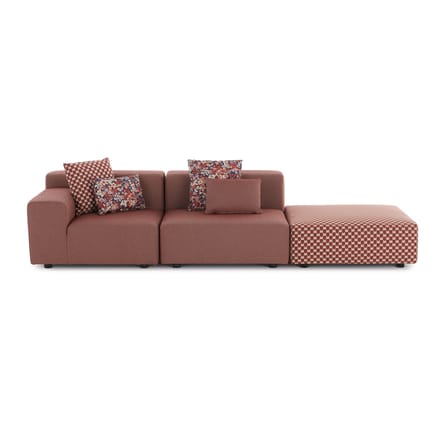 Pouf d'extérieur Plastics OUTDOOR x Liberty tissu rouge / 88 x 88 x H 30 cm - Kartell