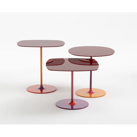 Table d'appoint Thierry verre rouge / 45 x 45 x H 45 cm - Verre - Kartell