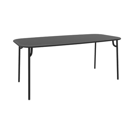 Table rectangulaire Week-end métal noir / 180 x 85 cm - Aluminium - Petite Friture