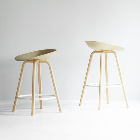 Tabouret de bar Mat / H 65 cm - Chanvre / Pieds hêtre - Normann Copenhagen