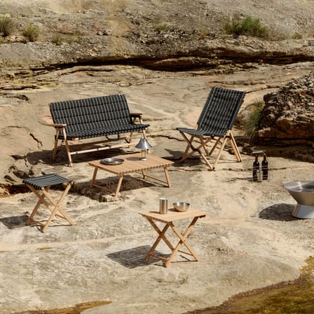 Tabouret pliant Outdoor Market tissu noir / Jasper Morrison - Hay