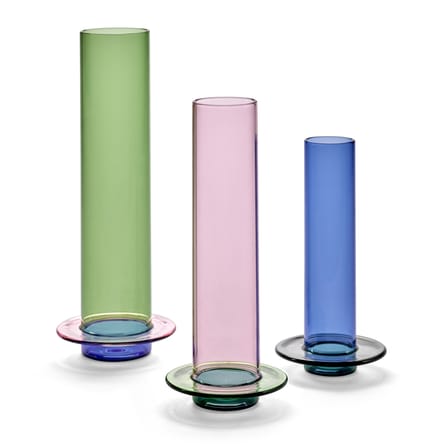 Vase Mix Glass Towers verre bleu / Small - H 22,5 cm - Serax