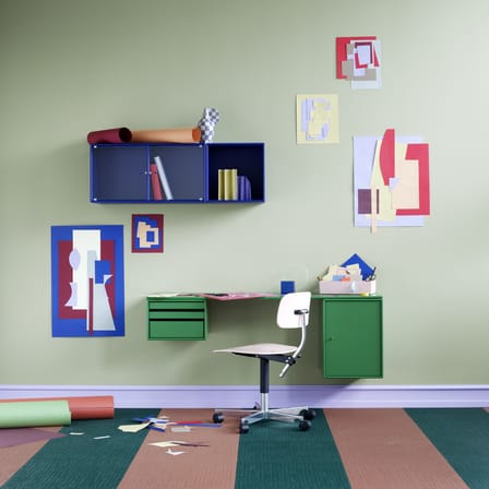Bureau mural Workshop bois bleu / L 140,7 x Prof. 46 cm - MONTANA