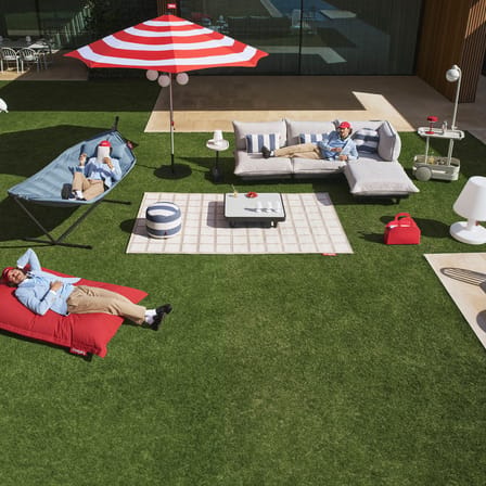 Canapé de jardin modulable Paletti set tissu marron / Accoudoir droite - L 280 x 190 cm - Fatboy