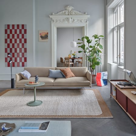 Canapé 2 places Outline tissu beige / L 170 cm - Muuto