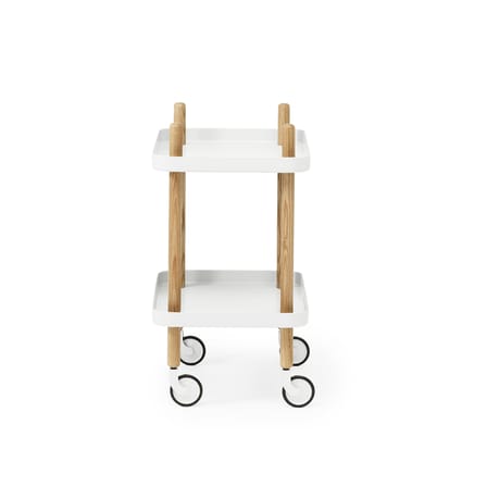 Carrello/tavolo d'appoggio Block metallo bianco /Su ruote - Normann Copenhagen