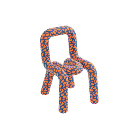 Chaise enfant Mini Bold tissu bleu & orange / Rembourrée - Moustache