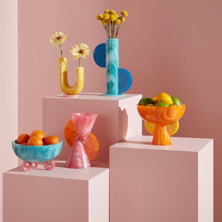 Coupe Mustique Pedestal orange / Ø 23 x H 21,5 cm - Acrylique - Jonathan Adler