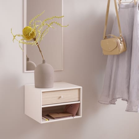 Dash Wall-mounted bedside table wood white / Console - W 35.4 x D 30 x H 24 cm - MONTANA