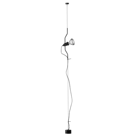 Lampadaire Parentesi métal noir / Branchement secteur - Réédition 1971 - Flos