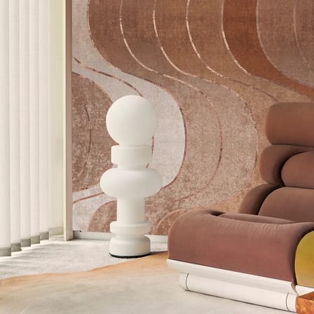 Lampe à poser RE verre blanc / LED - Réédition Bobo Piccoli, 1968 / Ø 34 x H 89 cm - Fontana Arte