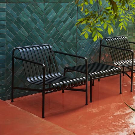 Lounge Sessel Palissade metall grau schwarz / mit niedriger Rückenlehne - R & E Bouroullec - Hay