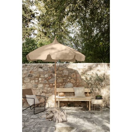 Ombrellone Lull tessuto beige / Ø 200 cm - Tessuto & legno - Ferm Living