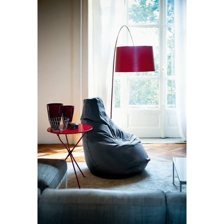 Pouf d'extérieur Sacco Outdoor Large tissu gris / 80 x 80 cm - Réédition 1968 - Zanotta