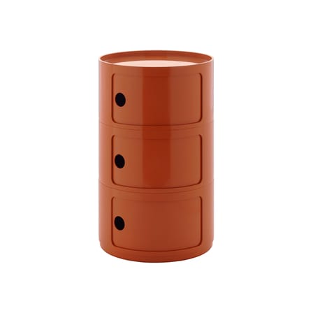 Rangement Componibili New Big plastique orange / 3 tiroirs - Ø 42 x H 69,5 cm - Kartell