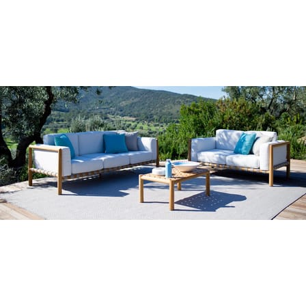 Set coussins  tissu bois blanc / Pour canapé 2 places Pevero - Unopiu