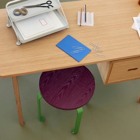 Smile Stackable stool wood purple / Set of 2 Stackable stools - HÜBSCH