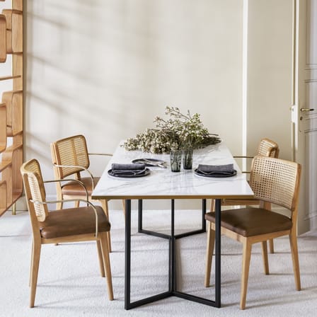 Table rectangulaire Horizon céramique blanc / 190 x 90 cm - 8 personnes - RED Edition