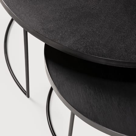 Tables gigognes  bois noir / Ø 93 x H 38 cm + Ø 61 x H 31 cm - Ethnicraft
