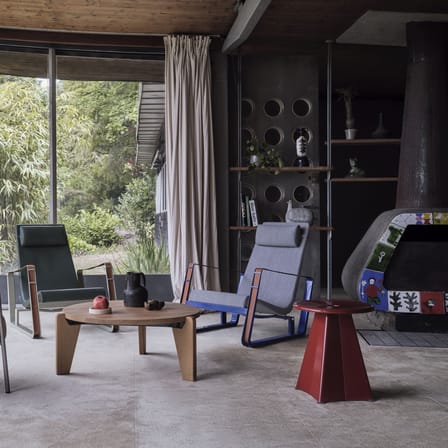 Tabouret Métallique métal rouge / Jean Prouvé, 1936 - Vitra