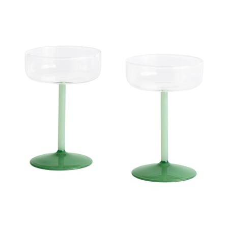 Tint Champagne cup glass green / Set of 2 - Hay