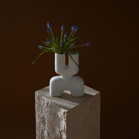 Vase Cobra Double Mini céramique blanc / L 22 x H 28 cm - 101 COPENHAGEN