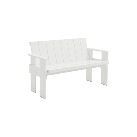 Banc avec dossier Crate Outdoor bois blanc / Gerrit Rietveld, 1934 - L 132 cm - Hay