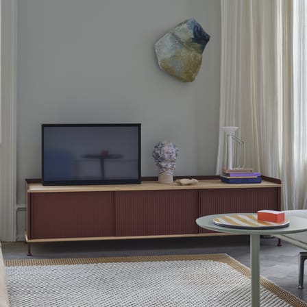 Buffet Enfold métal noir / Meuble TV - L 186 x H 48 cm - Muuto