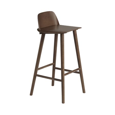 Chaise de bar Nerd bois naturel / H 75 cm - Muuto