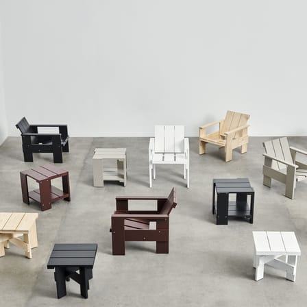 Couchtisch Crate Outdoor holz natur / Gerrit Rietveld - 49,5 x 49,5 x H 45 cm - Hay