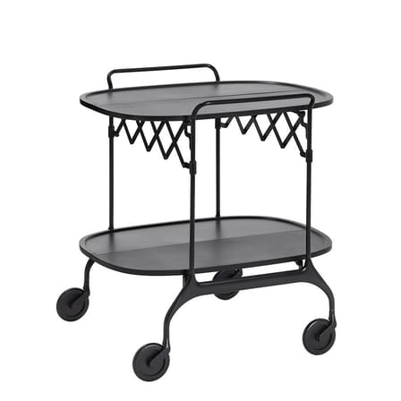 Desserte Gastone plastique noir / Pliable - 68 x 62 cm / Version mate - Kartell
