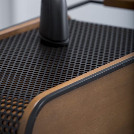 Desserte Trink bois naturel / Chariot bar - 100 x 54 x H 75 cm / Tôle perforée - KANN DESIGN