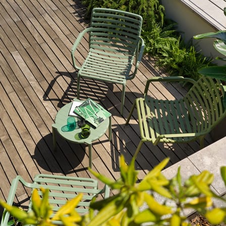 Fauteuil bas empilable Doga Relax vert menthe - NARDI