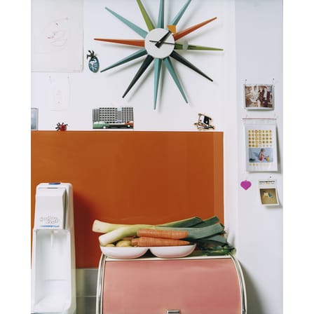 Horloge Sunburst Clock bois multicolore / By George Nelson, 1948-1960 / Ø 47 cm - Vitra