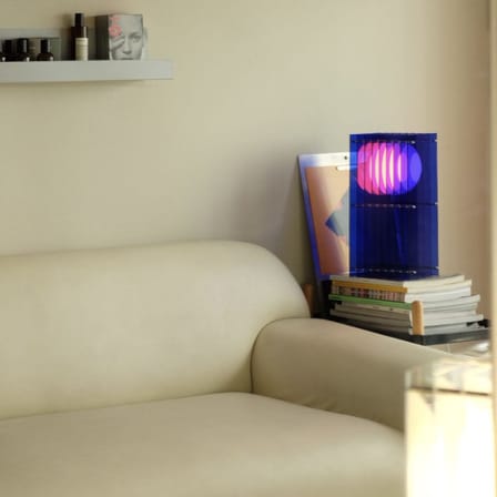 Lampe de table Lop Small Rectangle plastique bleu / Lauréat Archiproducts Design Award - BANG