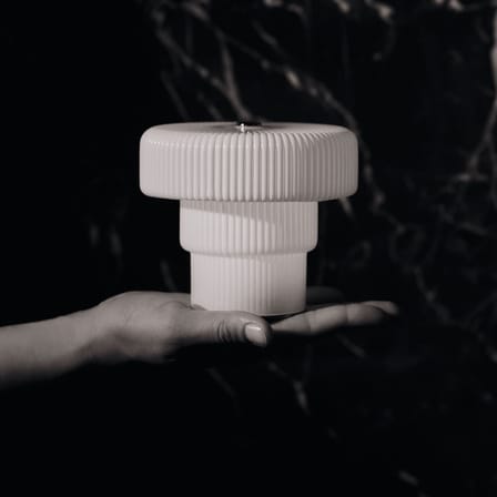 Lampe sans fil rechargeable Ripple LED verre blanc / H 10 cm - Ferm Living
