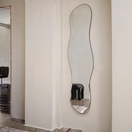 Miroir mural Pond Full Size métal argent / L 40 x H 164.8 cm - Ferm Living
