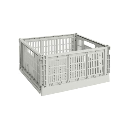 Panier Colour Crate plastique gris Large Square / 42 x 42 cm - Recyclé - Hay