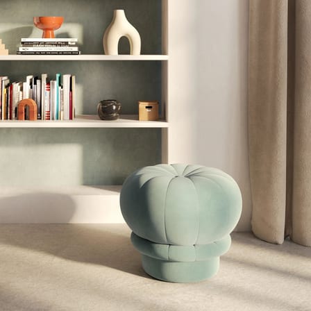 Pouf Claudie tissu vert / Velours - Hartô