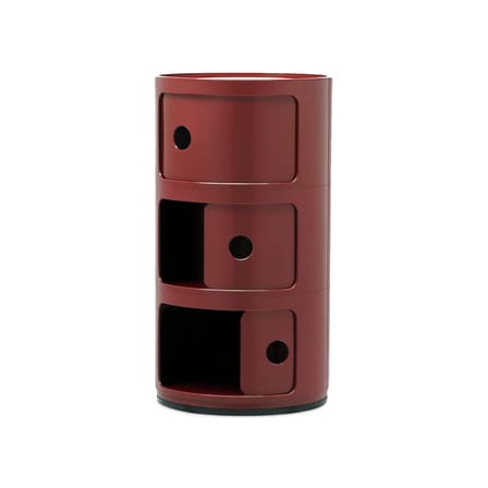 Rangement Componibili plastique rouge (1968) / 3 tiroirs - H 58 cm - Kartell