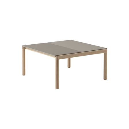 Table basse Couple céramique beige / 84.4 x 80 x H 40 cm - Plateau grès réversible - Muuto