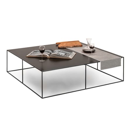 Table basse Slim Irony métal noir / 124 x 124 x H 34 cm - Zeus