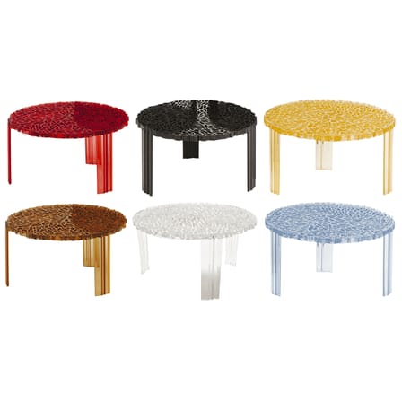 Table basse T-Table Basso plastique transparent / Ø 50 x H 28 cm - Kartell