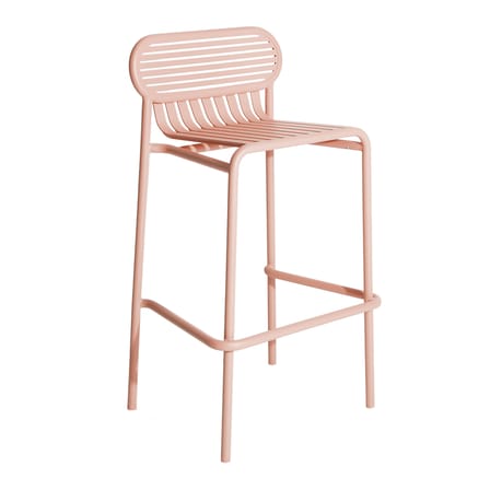 Tabouret de bar Week-End métal rose / Aluminium - H 80 cm - Petite Friture