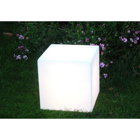 Table d'appoint lumineuse Cubo OUTDOOR plastique blanc / 43 cm - Avec câble - Slide