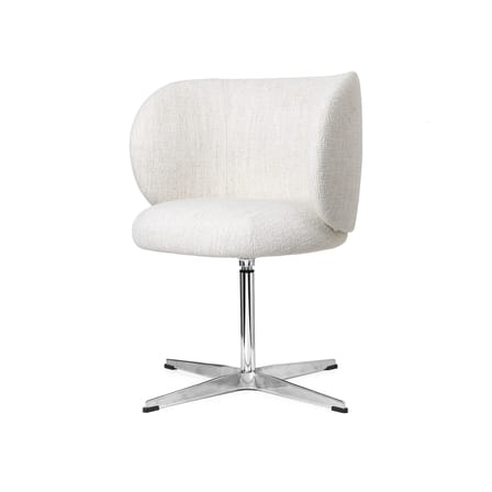 Fauteuil pivotant Rico tissu blanc / Tissu bouclé - Ferm Living